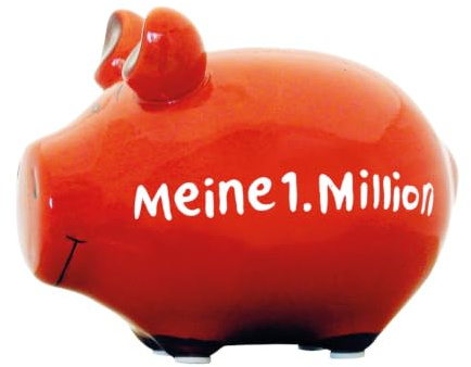Sparschwein Company - Spardose Meine 1. Million 12,5 x 9 x 9 cm | Keramik Sparschwein, Geldgeschenk zum Geburtstag, 10026902
