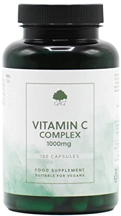 High Strength Vitamin C Capsules 1000mg - 120 Vegan Capsules - with Rosehip and Acerola - Non-GMO, Made in The UK by G&G Vitamins