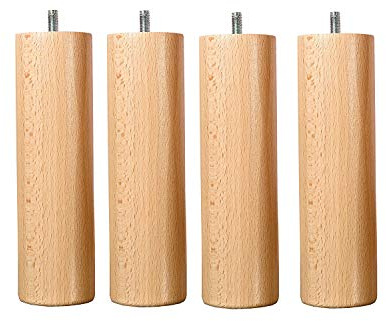 Hévéa Sélection Jeu de 4 Pieds Bois Naturel Hauteur 20 cm