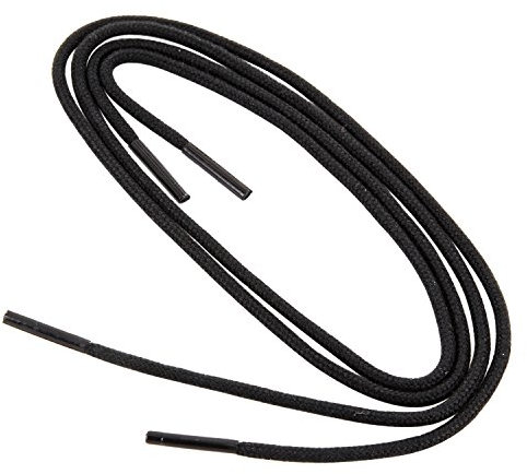 Collonil 1 Paar Schnürsenkel - rund - dünn - Ø 2,0 mm Länge + Rema Metallschlüsselring Ø 2 cm n (120 cm, Schwarz)