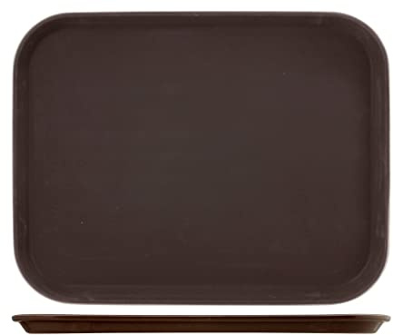 HOME 1416 Vassoio Antiscivolo Polietilene Rettangolare 45X35 Arredo Tavola Tessili, plastica, Marrone