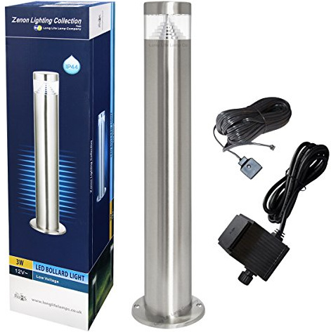 LED Bollard Modern Stainless Steel Garden Lamp Post Warm White Light with 12v Transformer ZLC046WW