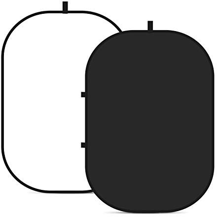 NEEWER Chromakey bakgrunder, dubbelsidig svart skärm och vit skärm, 2-i-1 hopfällbar och vändbar bakgrund för fotografi, spel och livestreaming, 1,5 m x 2 m (svart/vit)