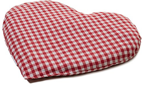 Cojín en corazón 30x25 rojo y blanco | Saco térmico | Pequeña almohada térmica | Pepitas de uva