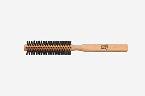 Kostkamm Fönbürste 30 mm (1 Stück) - Schwarz - Wildschweinborsten - Buchenholzgriff - Glattes Haar - Erwachsene - Unisex