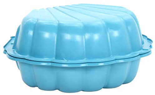 Sandkasten in Form einer Muschel für Kinder, Made in Italy, 77x87 x42 cm, hellblaue Farbe