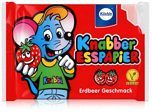 Küchle Knabber Esspapier rot Erdbeer Geschmack 25g Essoblaten
