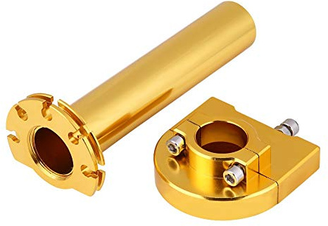 7/8 22mm Universal Lenker Gasdrehgriff Griffe Beschleuniger Gasgriff Motorrad für Motorrad Roller Dirt Bike(Gold)