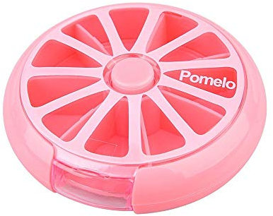 SuperglockT Reise Pillendose 7 Tage süße Tablettendose Pillenbox drehbar Rund Medikament Box Vitamin Aufbewahrungsbox leicht tragbar für Hosentasche Handtasche Reise Camping Wandern (Rosa)