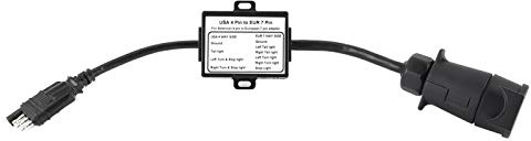Fydun Connecteur de Remorque, Convertisseur de Lumière de Connecteur de Remorque Plug & Play USA 4 Broches à EUR Adaptateur 7 Broches Accessoires de Séparation du Signal de Freinage/Arrêt