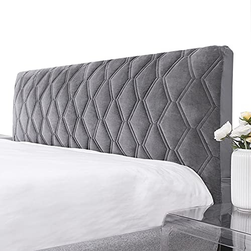 SWJ-swjssb Gepolstert Kopfteilabdeckung Bett Kopfteil Schonbezug Elastische Quilten Grau braun Weiss 150/180/120/200/220cm Boxspringbett bettkopfteil hussen StaubhüLle Bett Kopfteile Abdeckung