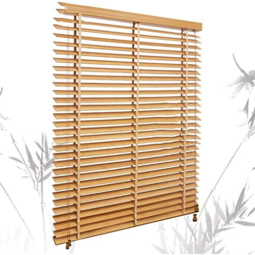 Holz Jalousie Jalousette,Sonnenschutz und Sichtschutz Rollo, Raffrollo Bambus,Verdunklungsrollo Bambusrollo,Anti-UV,Schalusie Jalousette,Für Büro,Bad,Wohnzimmer (110x200cm/43x79in)