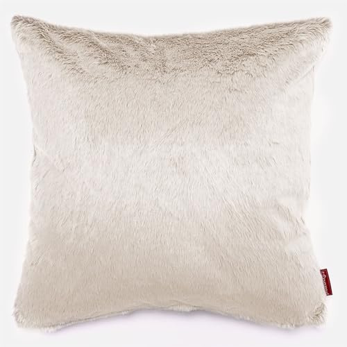 Lounge Pug Extra Große Kissen 70 x 70cm Kaninchen Kunstfell Weiß Zierkissen Sofakissen Dekokissen