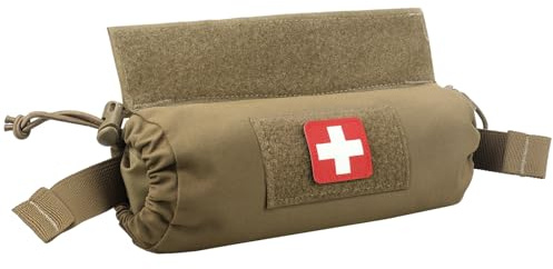 WYNEX EMT IFAK Borsa Tattica di Primo Soccorso, Kit Medico Arrotolabile con Gancio N-Loop per Gilet Tattici JPC CPC AVS per Caccia e Sopravvivenza all'Aperto
