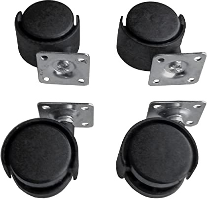4x MÖBELROLLEN - Ø 40mm mit Anschraubplatte Schwarz Lenkrollen Transportrollen Schwenkrollen Laufrollen Rollen 65