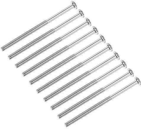 QUARKZMAN M6 x 110mm Cruciforme Plat Tête Boulon Vis x 10PCS Inox Acier Fraisée Tête plate Machine Vis pour Meubles Ménage Appareils électroménagers (Argenté)