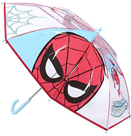 Spiderman Kinder Regenschirm durchsichtiger Regenschirm Spieder Man 66cm | Sturmfest, Fiberglas, Regenschirm Kinder, Umbrella, Spider-Man, Sonnenschirm, Stockschrim Spider Man Regenschirm transparent