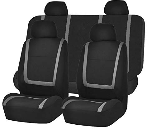 HIPATU Autositzbezüge Komplettset für VW T Cross 2019+, Atmungsaktiv Polyesternetz Sitzbezüge Auto Schonbezüge Set Airbag-Kompatible Sitzbezügesets Auto Sitzschoner,D-Gray