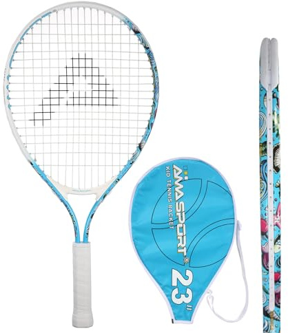 AMA SPORT – AT-X-Blue23-306C – Racchetta da tennis junior Blu Oceano 23 pollici – Per bambini di 6-8 anni – Facile da maneggiare – Racchetta per principianti
