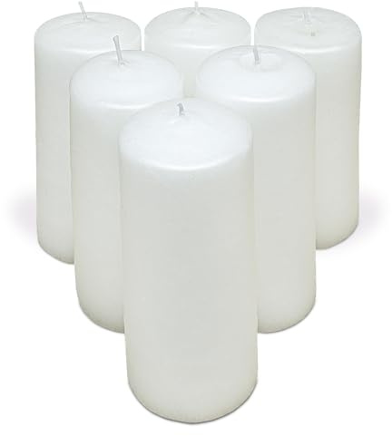 Velas Blancas 6 × 15 cm Pack 6 COM-FORT HOUSE | Sin perfume, Llama uniforme, Decoración elegante, Combustión prolongada
