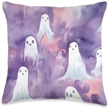 Ghost Hidding In Foggy Moor Throw Pillow