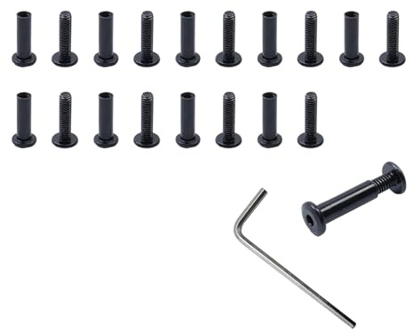 MY MIRONEY 10 Sets Binding Post Screw Hex Drive Socket Cap Bolts Stainless Steel Binding Bolts and Barrel Nuts Kit, for Furnitures Leather Belt Buckle, M4 x 5mm x 16mm