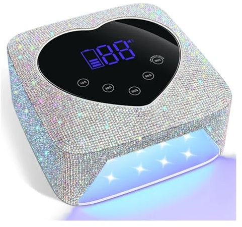 Lámpara de uñas LED UV recargable, luz UV inalámbrica de 72W for uñas con diamantes de imitación en forma de corazón, máquina for manicura y pedicura, herramientas for uñas ( Color : X20 Diamond )