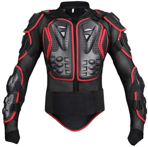 Yglophic Motorrad-Personenschutzweste Für Erwachsene, Offroad-Motorradpanzerung, Fahrrad-Offroad-Panzerung, Outdoor-Schutzkleidung, CE-Zertifizierte Schutzjacke Red,4XL