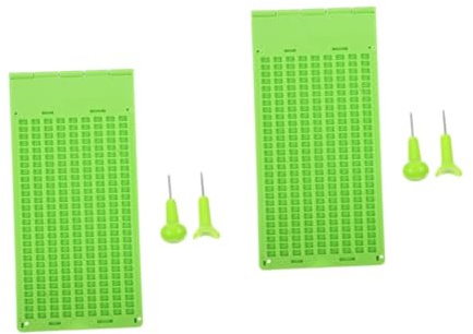 Healeved 2sets Tavoletta Braille Con Punteruolo Kit Scrittura Per Non Vedenti Per Praticare Braille e Apprendimento Penne