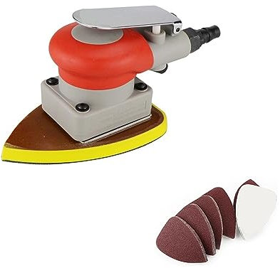 DIKAMAN Doppelschleifmaschine, Bandschleifer, Pneumatische Schleifmaschine Poliermaschine Werkzeug 90 * 130 Dreieck Auto Innensitz Poliermaschine Holzschleifer Poliermaschine zum Schärfen(Style 2)