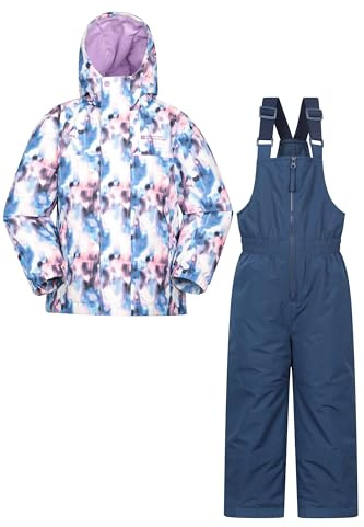 Mountain Warehouse Polar Zone Ensemble veste et salopette de ski pour enfants – Ensemble de ski doublé en polaire avec poches, garçons et filles – Ski d'hiver, sports et plein air, violet, 9-10 ans