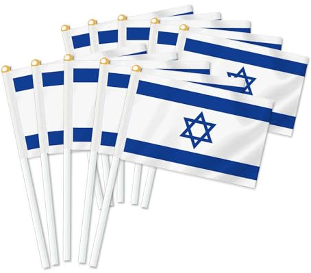 25 Stück Israel Handheld Flagge, Dekor Hand gehalten Hold Fahne, Dekoration Banner hand Israel
