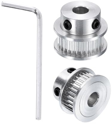 sourcing map GT-2 30T Riemenscheibe, Synchronrad, 6,35 mm Bohrung, Aluminium-Zahnriemenscheibe, 30 Zähne, passend für Breite 6 mm, Zahnriemen für 3D-Drucker, CNC-Maschine (mit Schraubenschlüssel), 2