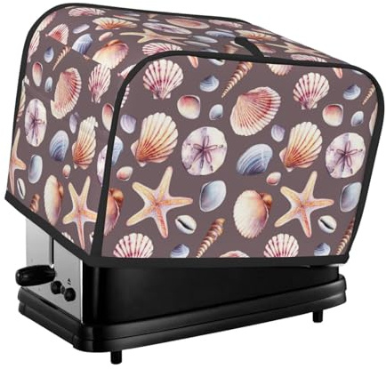 Copertura per tostapane a 2 fette, con conchiglie, con tasche per piccoli elettrodomestici da cucina, protezione dalle impronte digitali, lavabile in lavatrice