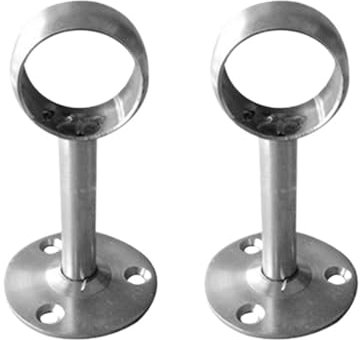 2 PCS Heavy Duty Stange Buchse Flansch Stange Halterung Edelstahl Kleiderschrank Stange Halterung Vorhang Stange Decke Montage Halterung(25)