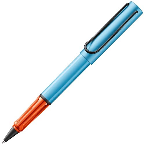 Lamy AL-star denim Tintenroller - leichter Stift mit transparenten, ergonomischen Griff & Strichbreite M - Gehäuse aus Aluminium – mit Tintenrollermine M 63 Strichbreite M in schwarz