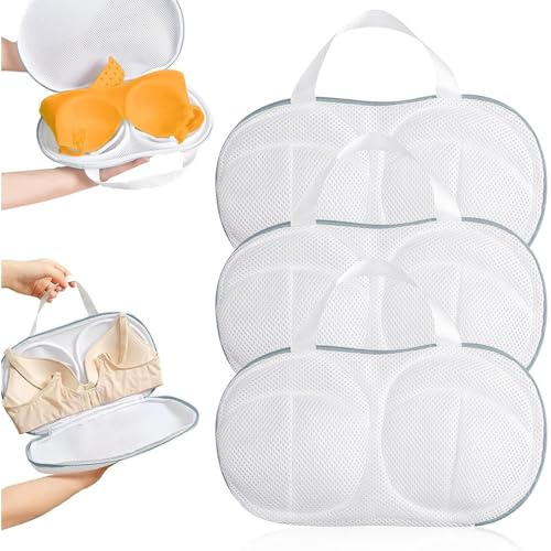 KU BH Wäschenetz für Waschmaschine 14.5cmx29cm, 3 Stück Langlebige Netzs Wäschesäcke für Laundry Bag, Waschbeutel mit Verstecktem Reißverschluss Wiederverwendbare BH Netz für Waschmaschine