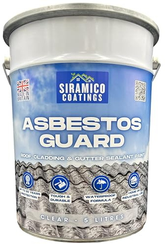 Asbestos Guard™ | Sealant Paint & Coating - Full Protection for Cladding, Gutters and Roofs (Clear, 5 Litre)