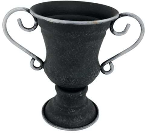 MotiveTech Pot de Fleurs Trophée Vintage, Décoration Florale, Jardinière en Métal pour Une Utilisation Intérieure et Extérieure, Noir