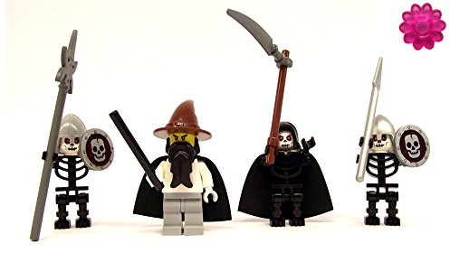 LEGO® - socière avec Son Balai et sa Baguette Magique - Un Chat et Deux crapauds + Une Fleure Rose de clikits