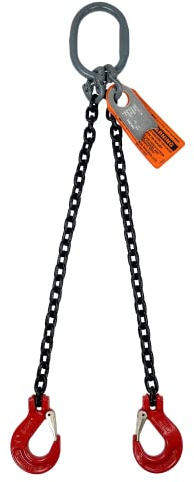 Advantage Rigging - Chain Sling - 3/8 x 10' Double Leg with Sling Hooks - Grade 80