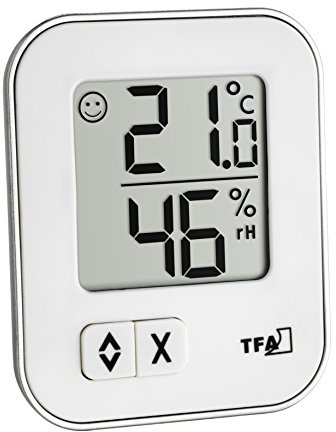 TFA Dostmann digitales Thermo-Hygrometer Moxx, 30.5026.02, zur Raumklimakontrolle, Luftfeuchtigkeitsmesser, Innentemperatur, für innen, weiß