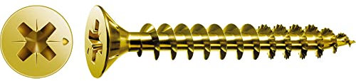SPAX 4081020450508 50 mm 200Stück (S) – Schraube (Schraube, Stahl, Zink, Holz, Flacher Kopf, Pozidriv, gelb)