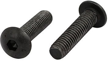 sourcing map 2 Stück Halbrundkopfschrauben M5x20mm 10.9 Grade Innensechskant Linksgewinde Schraubenbolzen Schwarz