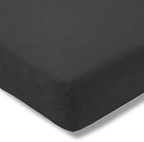 ESTELLA Samt-Velours/Frottee Spannbettlaken Spannbetttuch Verschiedene Größen und Farben 100 x 200 cm Schiefer