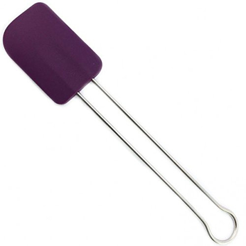 Kochblume Teigschaber L | Premium-Silikon | Hitzebeständig | Spülmaschinenfest | 28cm | Farbe: lila
