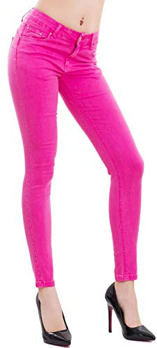Toocool - Jeans Donna Pantaloni Skinny Slim Elasticizzati Push up Aderenti Curvy K5779 [L,Fuxia]