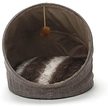 LeerKing Katzenbett Katzenkorb Katzensofa faltbar Hundebett Katzenhöhle für alle Katzen und kleine Hunde 43 * 43 * 40cm Braun