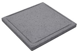 Fonderia Bongiovanni | Placa de piedra volcánica | Piedra para cocinar | 30 x 30 cm | Piedra para barbacoa | Piedra volcánica para carne | Parrilla de piedra volcánica | Parrilla de barbacoa |