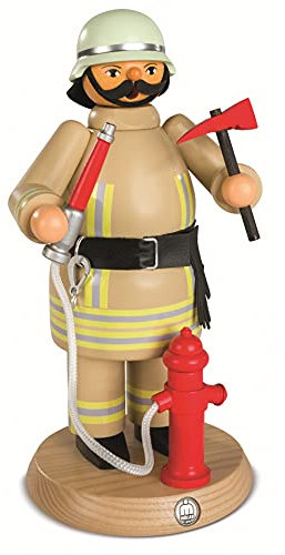 Müller Räuchermann Feuerwehrmann, 24 cm hoch, original Erzgebirge Seiffen